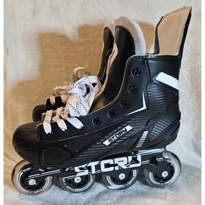 Story Compact Mission Hockey Inline Skates Black & White Men's Size 8 NWOB